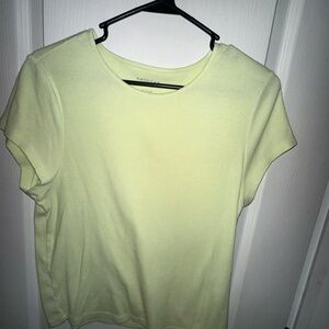 American Eagle Outfitters Soft Yellow Short Sleeve Tee